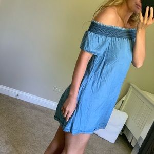 Jean Off the Shoulder Dress